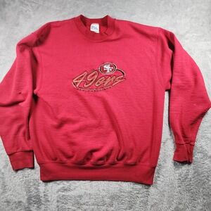 VINTAGE San Francisco 49ers Sweatshirt Mens XL Red NFL Football Pro Layer USA‎